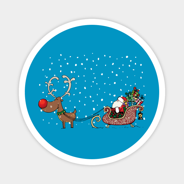 Rudolph and Santa Magnet by mangulica